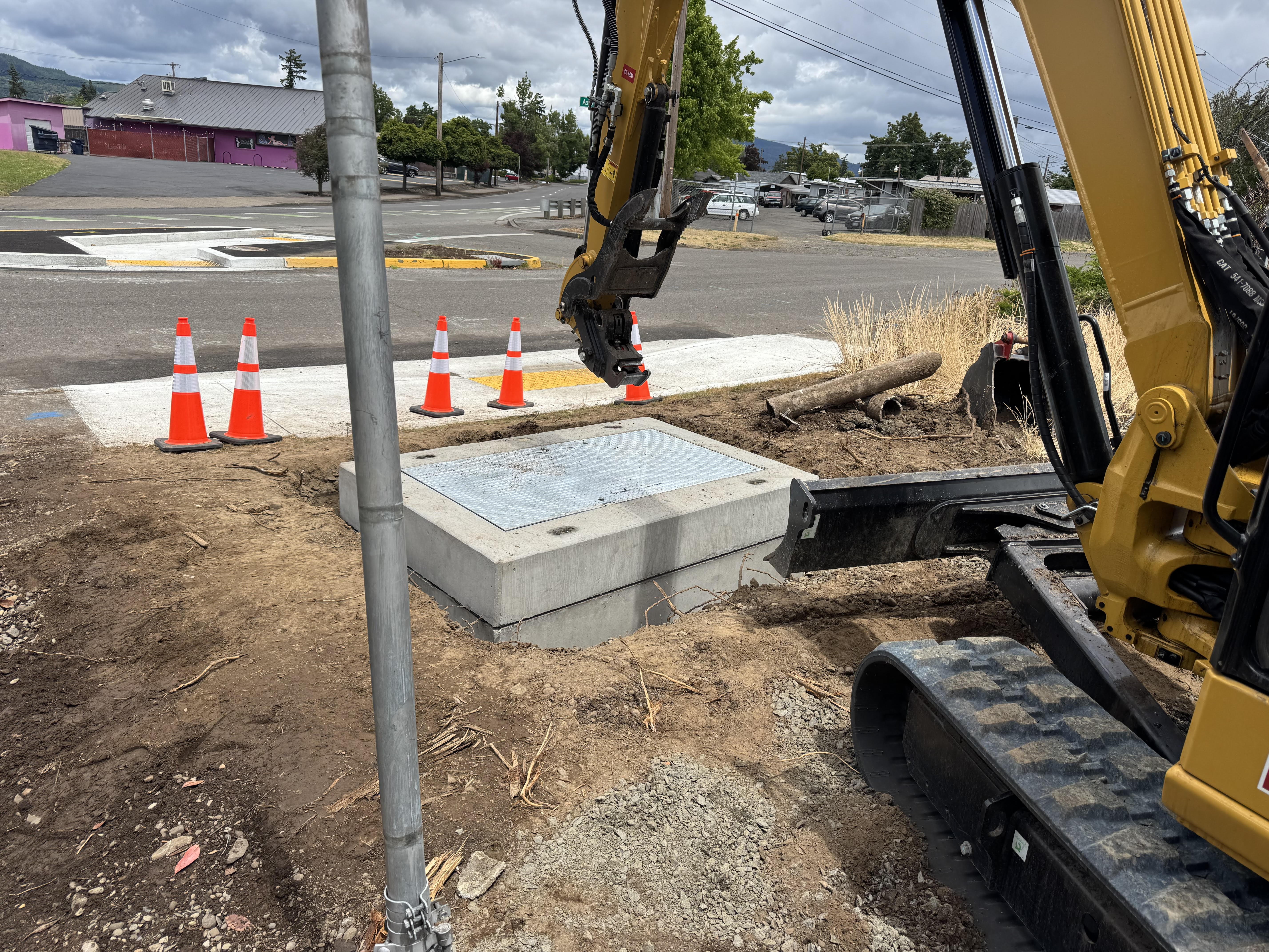 Concrete vault placement